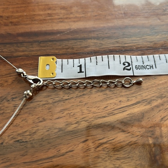 Gorgeous beaded necklace in blues, black, and silver. - Picture 4 of 5